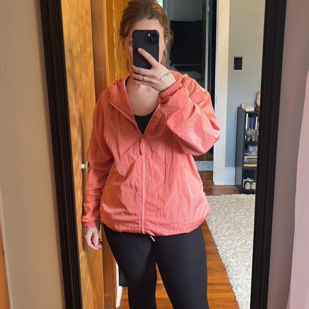 Victoria's Secret PINK Peachy Orange Lightweight Windbreaker.